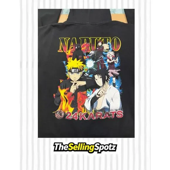 24Karats x Naruto Graphic Hoodie Black Us/Uk (L) Large - Picture 5 of 5